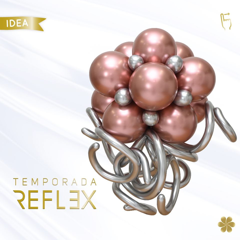 Шар (5''/13 см) Reflex, Зеркальный блеск, Розовое золото (968), хром, 50 шт.