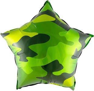 Шар (18''/46 см) Звезда, Камуфляж, 1 шт. в уп.