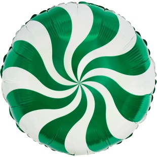 Шар (9''/23 см) Мини-круг, Леденец, Зеленый, 1 шт.