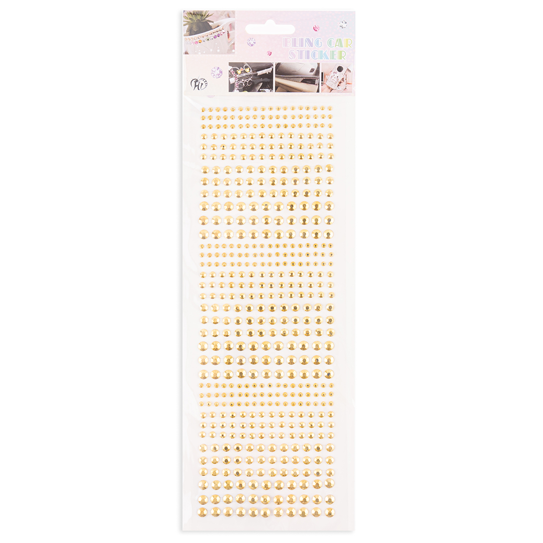 Наклейки Стразы Кристаллы, самоклеящиеся, Золото, 3-6 мм*495 шт, 1 упак.