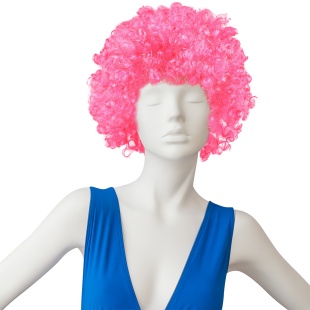 Парик карнавальный, 120 гр, Кудряшки, Ярко-розовый, 1 шт. в упак. 