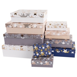 Набор коробок Мириады звезд, Ассорти, Металлик, 37*27*11 см, 5 шт. в упак. 