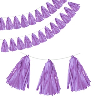 Гирлянда Тассел, Сиреневый, 35*12 см, 12 листов.