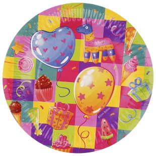 Тарелки (7''/18 см) Яркий праздник, 6 шт.