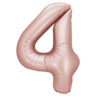 Шар (40''/102 см) Цифра, 4, Винтажная роза, Сатин, 1 шт. в уп.