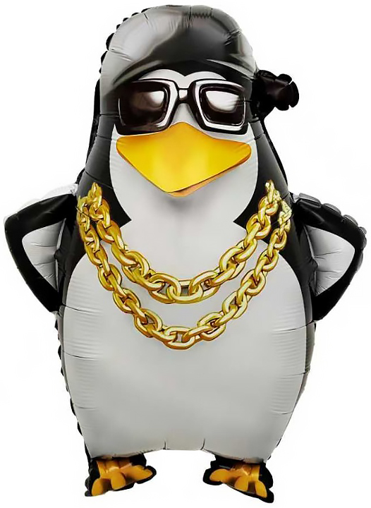 Шар (26''/66 см) Фигура, Крутой пингвин, 1 шт.