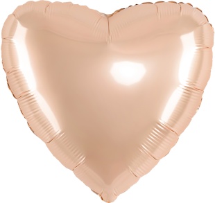 Шар (18''/46 см) Сердце, Пудра, Сатин, 1 шт.