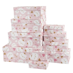 Набор коробок Котенок Принцесса, Розовый, 33*20*13 см, 10 шт. в упак. 