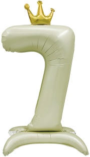 Шар (40''/102 см) Цифра на подставке, 7 Золотая корона, 1 шт. в уп.