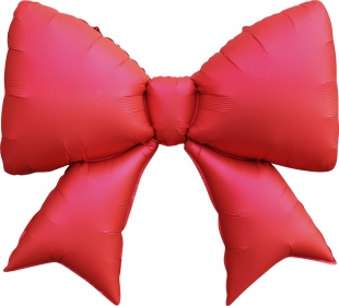 Шар (39''/99 см) Фигура, Бант, Красный, Сатин, 1 шт. в уп.