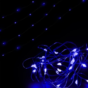 Светодиодная гирлянда, Роса 50 Led, IP14, 5 м. Синий, 1 шт.