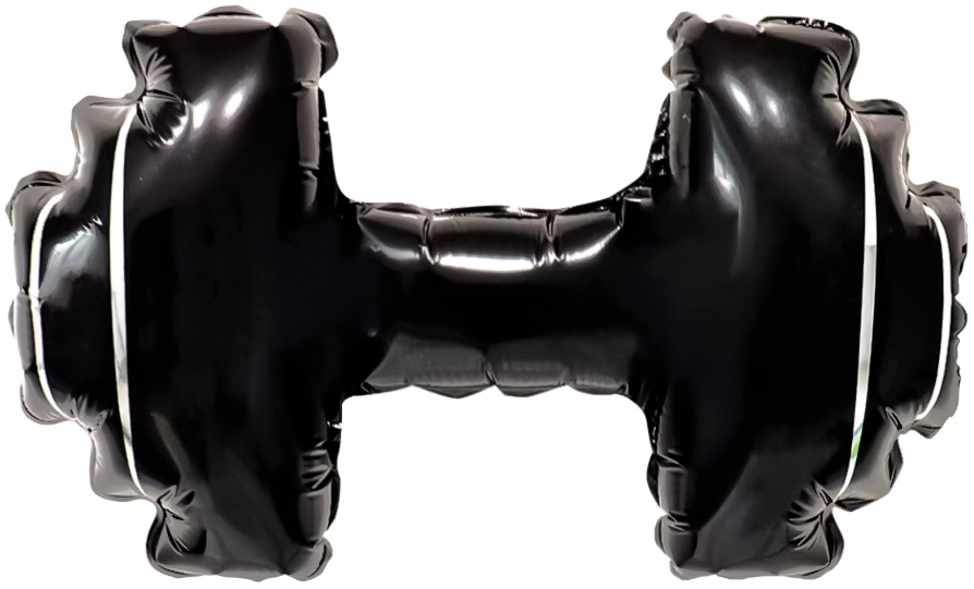 Шар (37''/94 см) Фигура, Гантель, Черный, 1 шт.