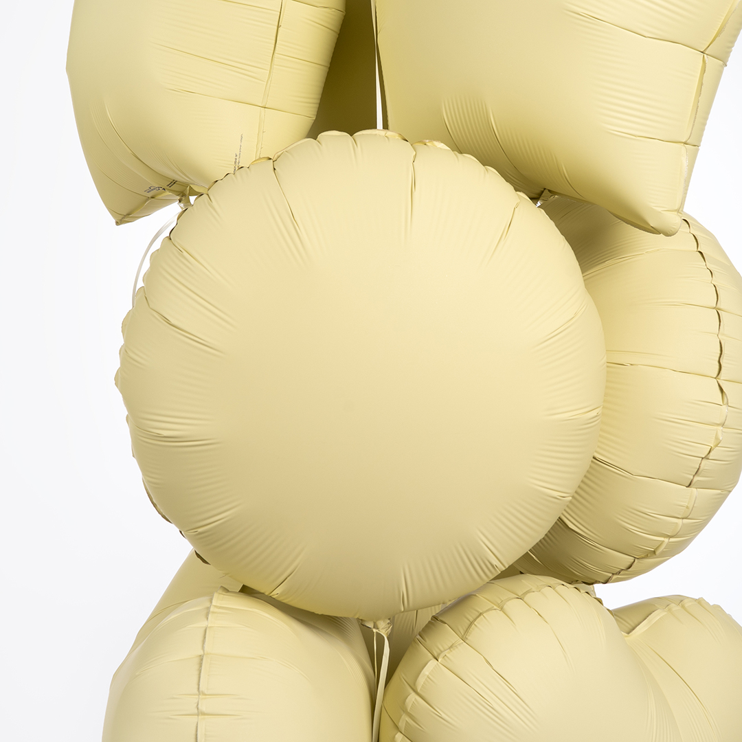 Шар (18''/46 см) Круг, Сливочное масло, Матовый, 1 шт.
