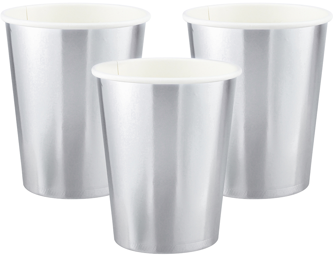 Стаканы (250 мл) Серебро, Металлик, 6 шт.