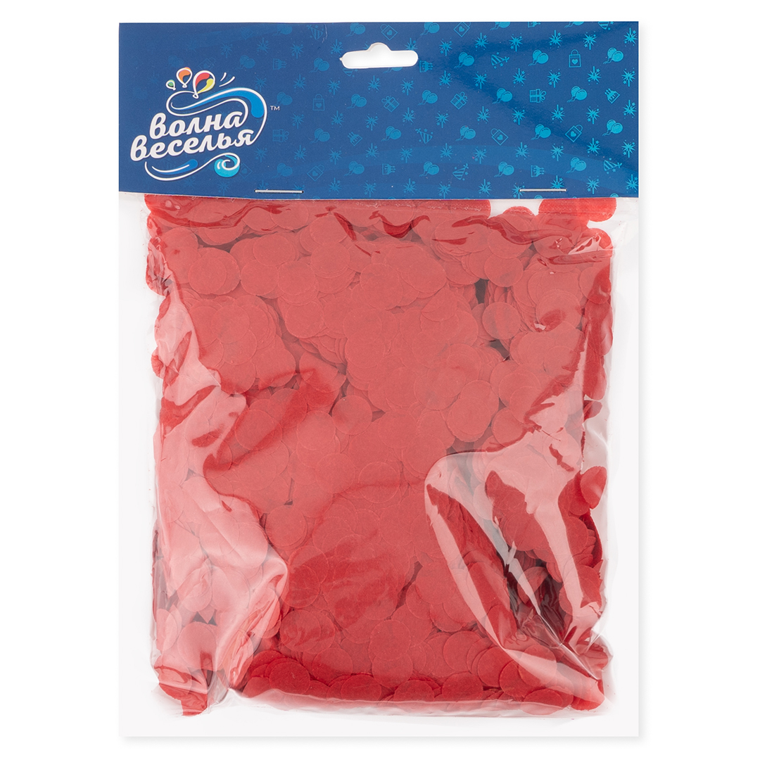 Конфетти тишью Круг, Красный, 1 см, 50 г.