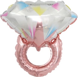 Шар (27''/69 см) Фигура, Кольцо с бриллиантом, Розовое Золото, 1 шт.