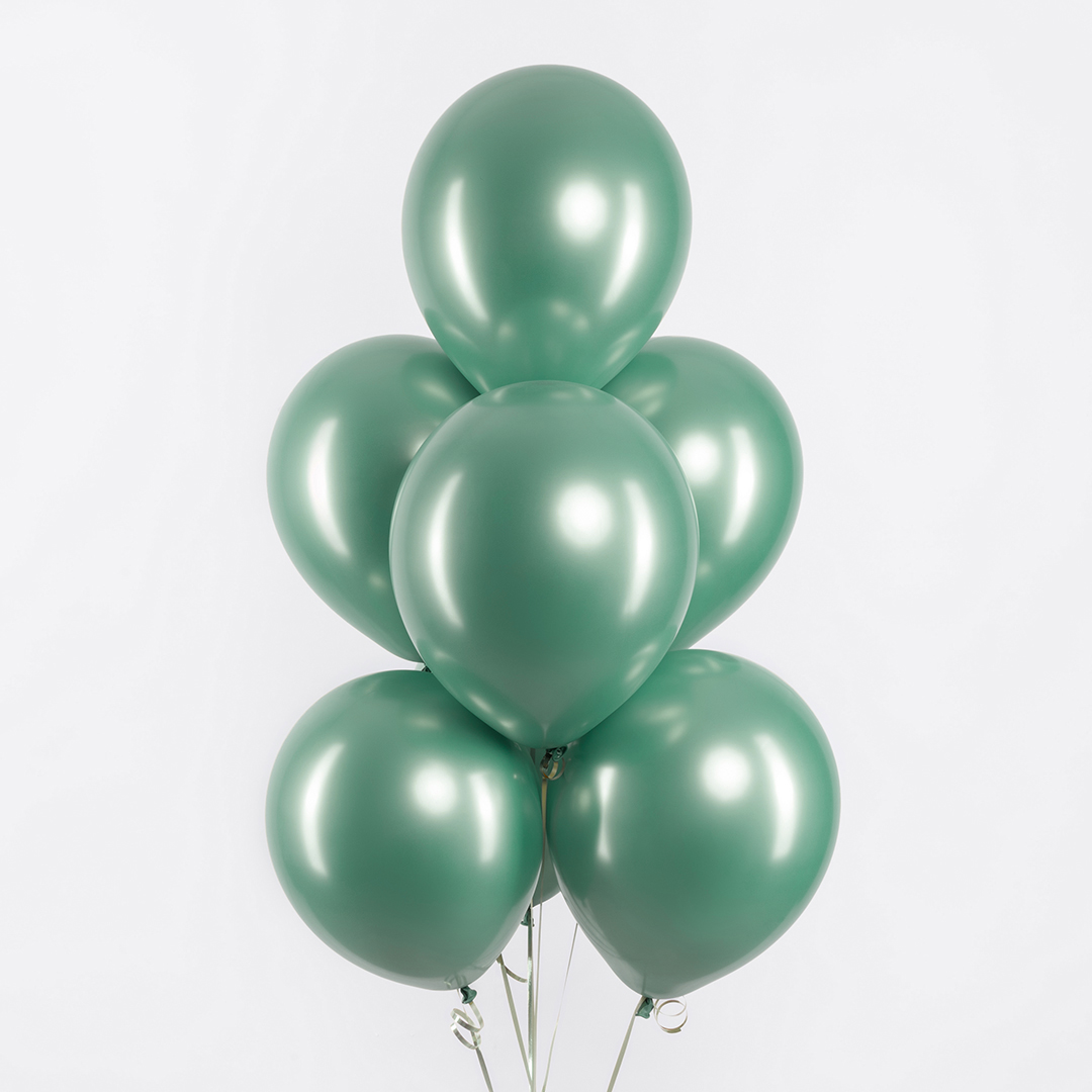 Шар (12''/30 см), Зеленый, хром, 50 шт.