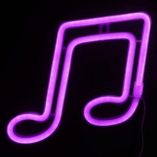 Световая фигура Ноты, 16,3*24 см. Розовый, 1 шт.