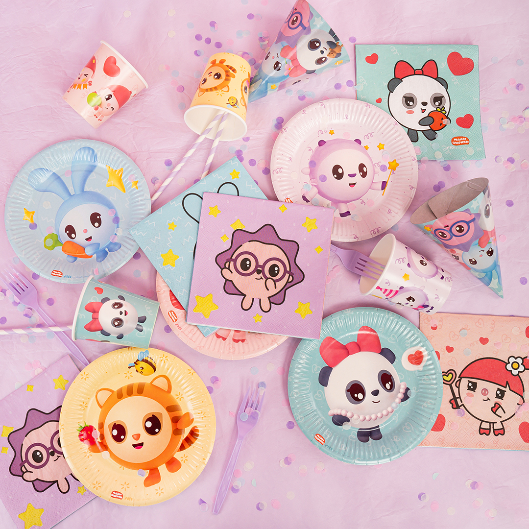 Тарелки (7''/18 см) Малышарики, Ассорти, 6 шт.