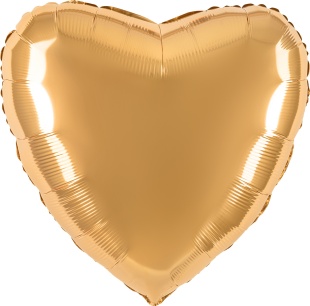 Шар (22''/56 см) Сердце, Золото, 1 шт. в уп.