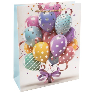 Пакет подарочный, 210гр, Множество шаров, Дизайн №4, Металлик, 41,5*30*12 см, 1 шт.