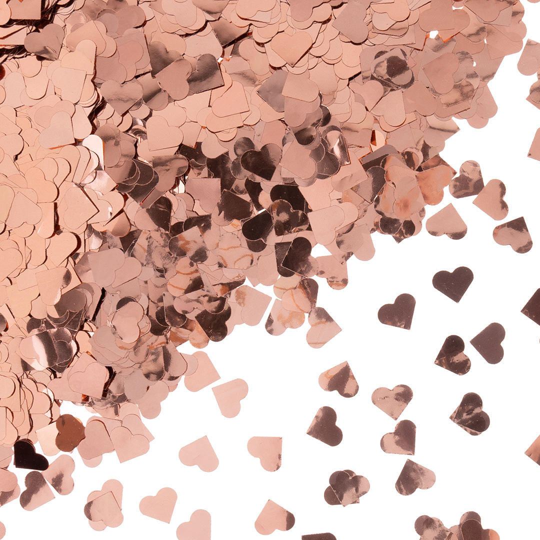 Конфетти фольга Сердце, Розовое Золото, Металлик, 1,5 см, 50 г.