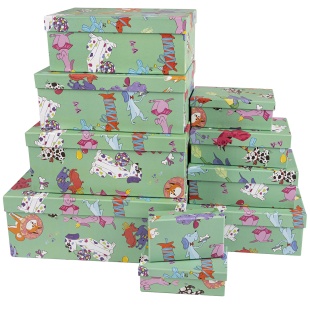 Набор коробок Собачки на празднике, 33*20*13 см, 10 шт. в упак. 