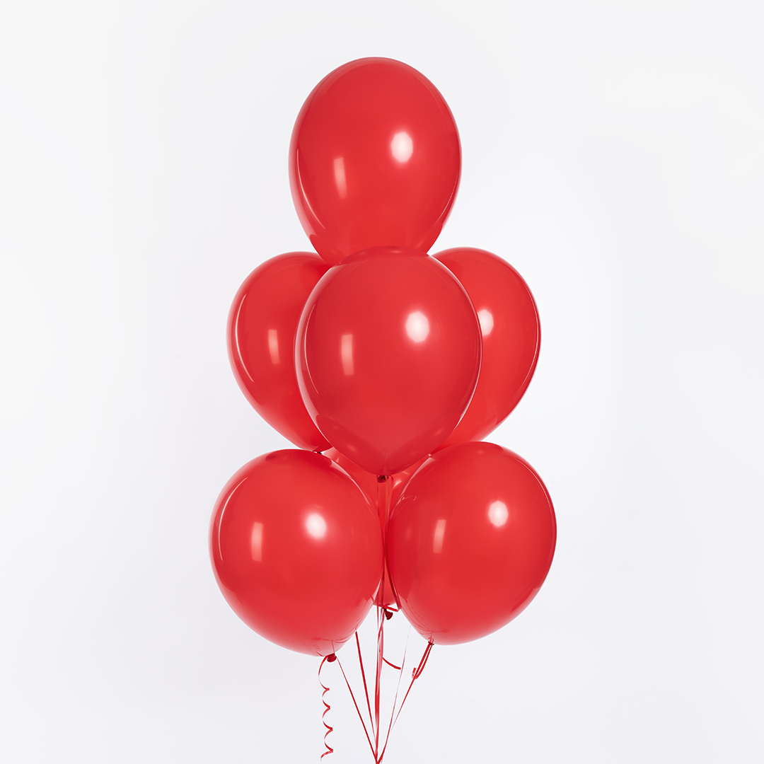 Шар (12''/30 см), Красный, пастель, 100 шт.