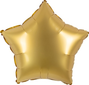 Шар (18''/46 см) Звезда, Золото, Сатин, 1 шт.