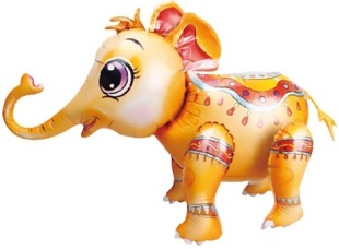Шар 3D (28''/71 см) Фигура, Маленький слоненок, Оранжевый, 1 шт. в уп.
