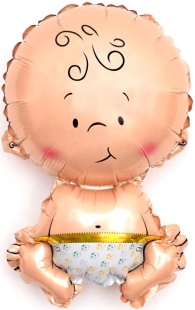 Шар с клапаном (16''/41 см) Мини-фигура, Малыш Мальчик, 1 шт.