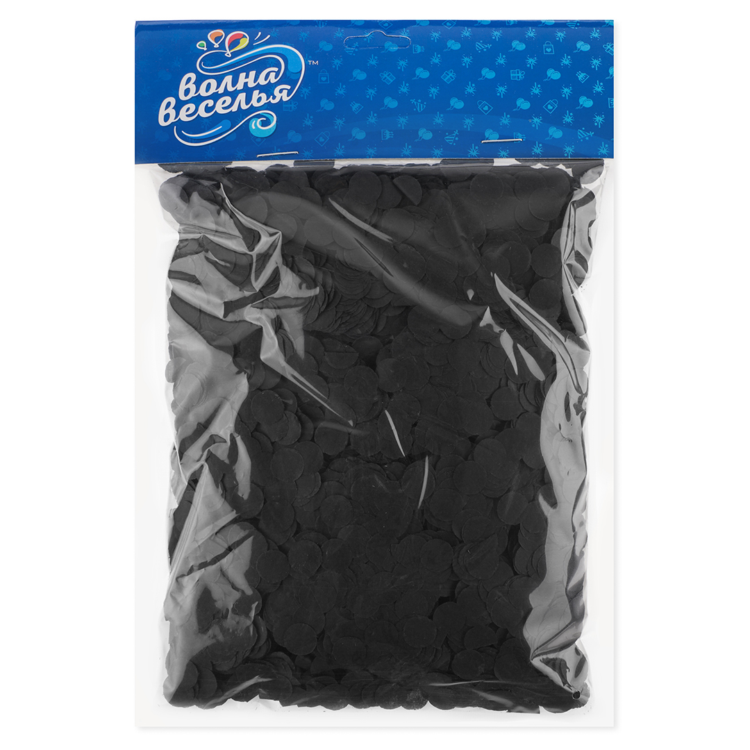 Конфетти тишью Круг, Черный, 1 см, 50 г.
