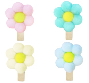 Декоративные прищепки, Ромашки, 3,5 см. Ассорти, 4 шт.