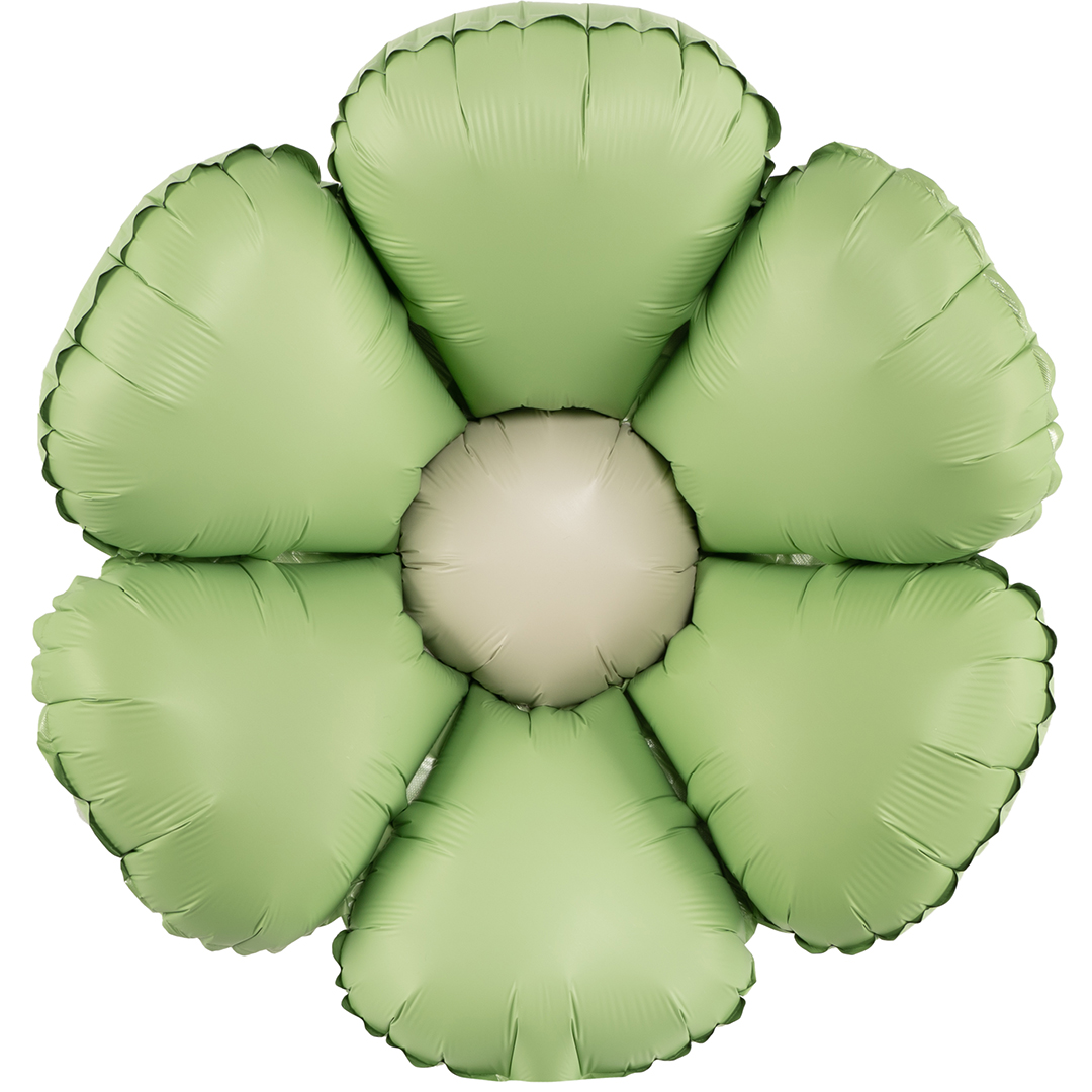 Шар (24''/61 см) Цветок, Ромашка (надув воздухом), Мятный, Сатин, 1 шт. в уп.