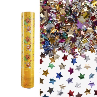 Пневмохлопушка (12/30 см), Три Кота, Звезды фольга, Ассорти, Металлик, 1 шт.
