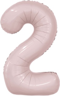Шар (40''/102 см) Цифра, 2 Slim, Пыльная роза, 1 шт. в уп.