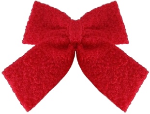 Декоративный бант Праздничный велюр, Красный, 14*18 см, 2 шт. в упак. 