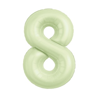 Шар (40''/102 см) Цифра, 8 Slim, Пыльный лайм, 1 шт. в уп.