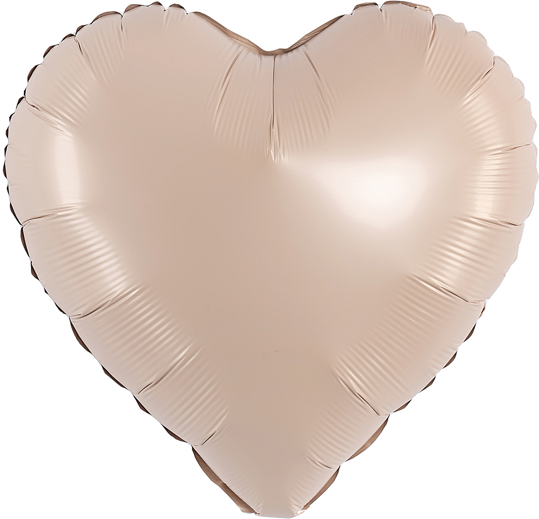 Шар (18''/46 см) Сердце, Карамель, Сатин, 1 шт.