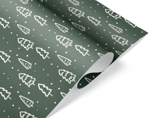 Упаковочная бумага 80гр (0,7*1 м) Зимний лес, 10 шт.