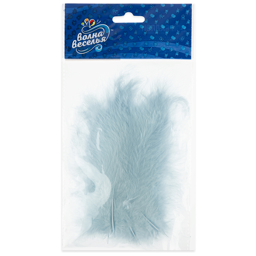 Перья, Премиум, Ретро Голубой, 12-15 см, 30 шт.