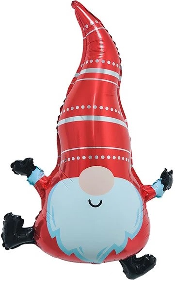 Шар (31''/79 см) Фигура, Новогодний гном, 1 шт. Шар (31''/79 см) Фигура, Новогодний гном, 1 шт.