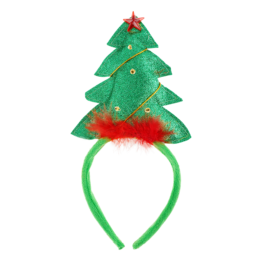 Ободок, Праздничная елочка, Зеленый/Красный, 1 шт. 