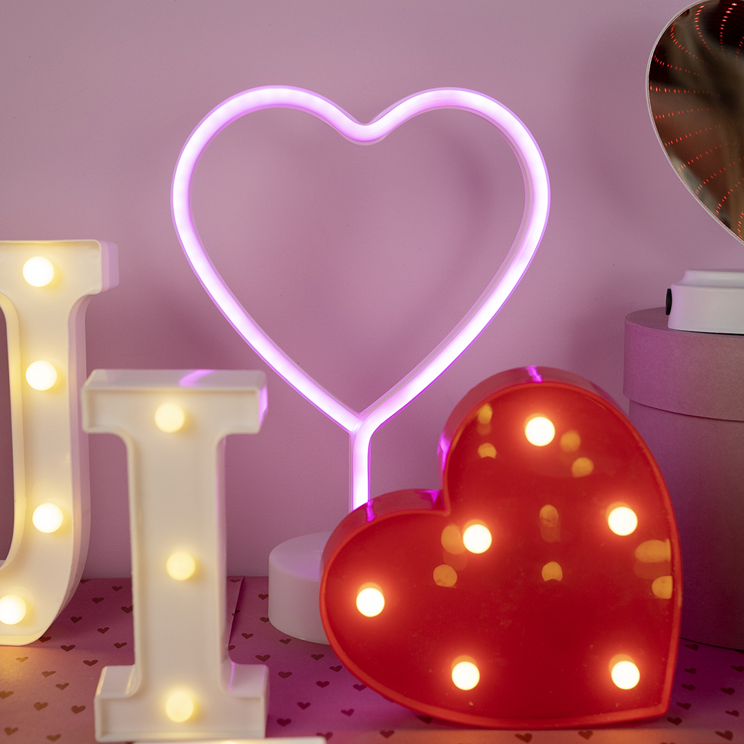Набор световых фигур I love you, 16 см. Белый/Красный, 1 шт.