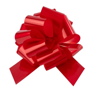 Бант Шар, Красный, Лаковый, 21 см, 1 шт. в упак.