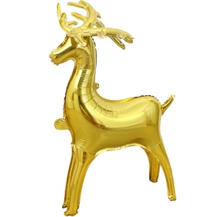 Шар 3D (37''/94 см) Фигура, Олень, Золото, 1 шт. в уп.