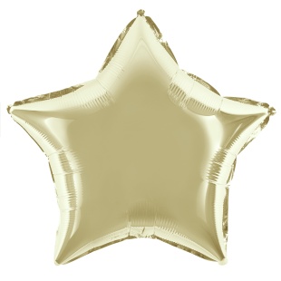 Шар (18''/46 см) Звезда, Белое золото, Металлик, 1 шт.