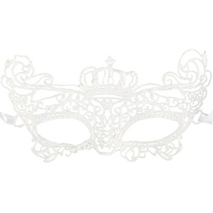 Маска кружевная, фигурная, Королева, Белый, 16*24 см, 1 шт. 