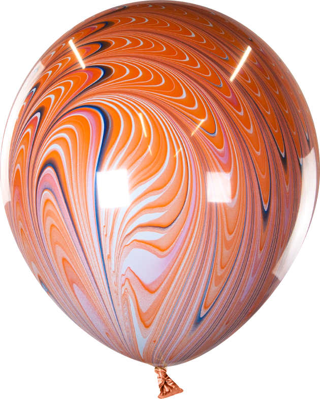 Шар (18''/46 см), Павлин, Оранжевый, агат, 1 шт.