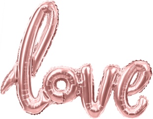 Шар (41''/104 см) Фигура, Надпись "Love", Розовое Золото, 1 шт.